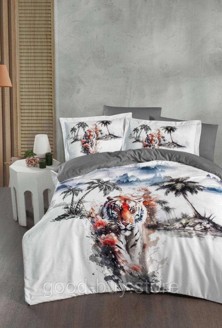 Постільна білизна First choice Tiger 3D Satin евро 200х220