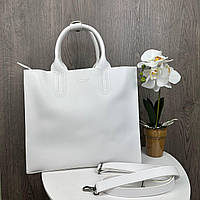Большая женская сумка на плечо белая с ручками BuyIT Велика жіноча сумка на плече якісна біла з ручками