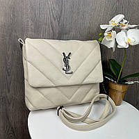 Молочная стильная женская мягкая сумка клатч YSL мини сумочка для девочек BuyIT Молочна стильна Жіноча м'яка