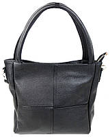 Жіноча чорна шкіряна сумка на двох ручках Borsacomoda BuyIT