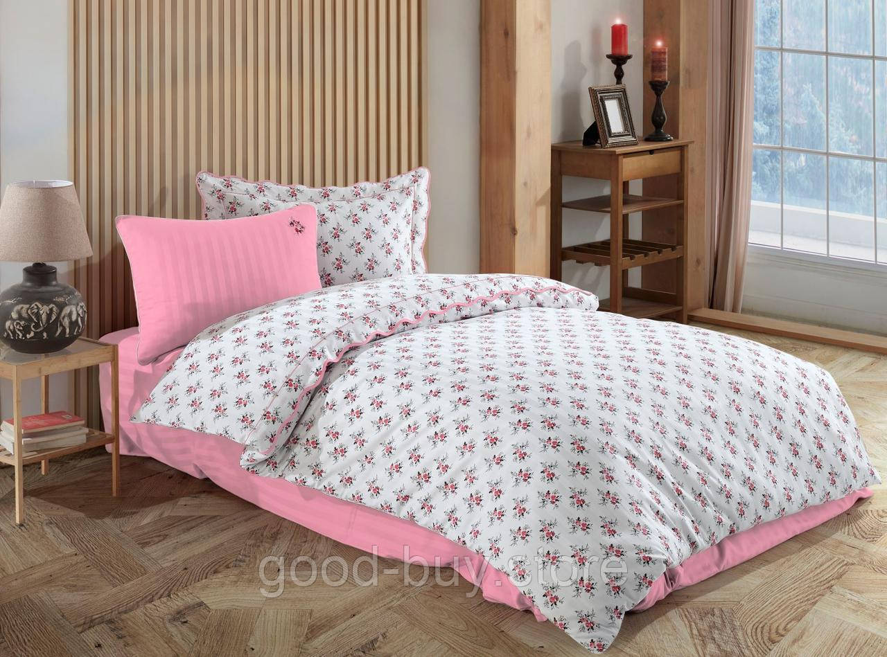 Maison D'or Diana Rose rose постільна білизна півторачна 160х220 сатин, фото 1