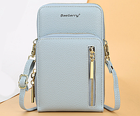 Жіноча міні сумочка клатч Baellery на плече для телефону маленька сумка гаманець голуба BuyIT