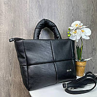 Жіноча дута сумочка на плече чорна якісна класична м'яка сумка для дівчат під Zara BuyIT