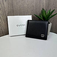 Мужской кожаный кошелек портмоне Gucci люкс качество в черной коробке BuyIT Чоловічий шкіряний гаманець
