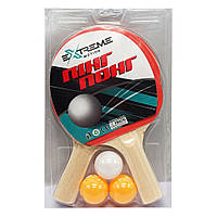 Набор для настольного тенниса Extreme Motion TT24165, 2 ракетки, 3 мячика BuyIT Набір для настільного тенісу
