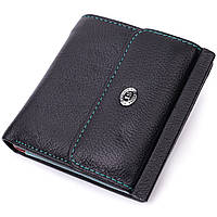Оригинальный женский кошелек среднего размера из натуральной кожи ST Leather Черный BuyIT Жіночий оригінальний