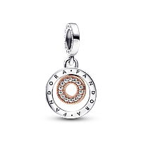 Серебряный шарм для браслетов Пандора "Кольца с логотипом" 782287C01