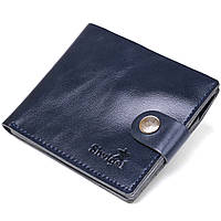 Шкіряне компактне портмоне Shvigel 16444 Синій кошельок для жінки BuyIT