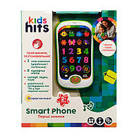 Детский музыкальный телефон "Kids Hits" Bambi KH03-002 на украинском языке (Белый) BuyIT Дитячий музичний