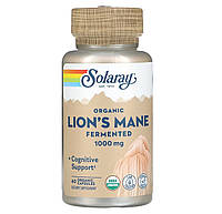 Ежовик гребенчатый ферментированный (Lion's Mane). Solaray, 500 мг, 60 капс (SOR-71983)