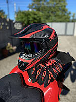 Мото комплект эндуро (шлем, мотоперчатки, подшлемник,очки) размер s (55-56 см обхват головы)