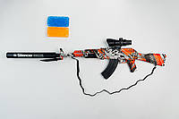Игрушечный детский автомат AK-47 RB208F на орбизах гель бластер стреляет водяными шариками на аккумуляторе