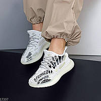 Модные рефлективные текстильные белые женские кроссовки на лето, легкие спортивные тканевые кросы для девушек