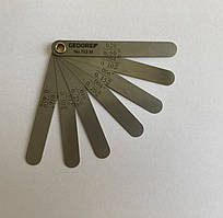 Щупи вимірювальні Gedore 65491403 M, довжина 75 мм, ширина 9 мм, пелюсток 7 шт. від 0,10 до 0,50 мм, Німеччина