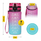 Пляшка для води спортивна 4FIZJO 500 мл Pink/Sky Blue (P-5905973400749), фото 9