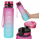 Пляшка для води спортивна 4FIZJO 1000 мл Pink/Sky Blue (P-5905973400770), фото 3