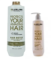 Набор Ботокс для волос Luxliss Hair Botox Keratin Smoothing Treatment-Nano Straight 100мл+шампунь 200мл разлив