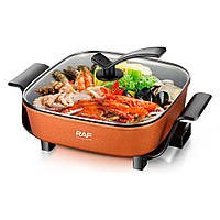 Електрична квадратна гриль сковорода 1350 Вт із антипригарним покриттям RAF R.5411 гладка