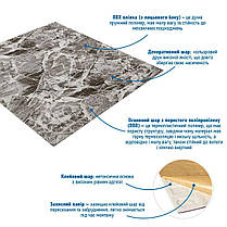 Панель стінова 3D 700х770х2мм (061-2) МАРМУР ЧОРНИЙ (D) SW-00001912, фото 3