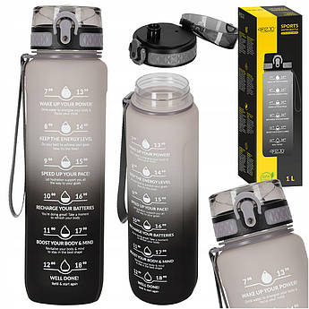 Пляшка для води спортивна 4FIZJO 1000 мл Grey/Black (P-5905973400756)