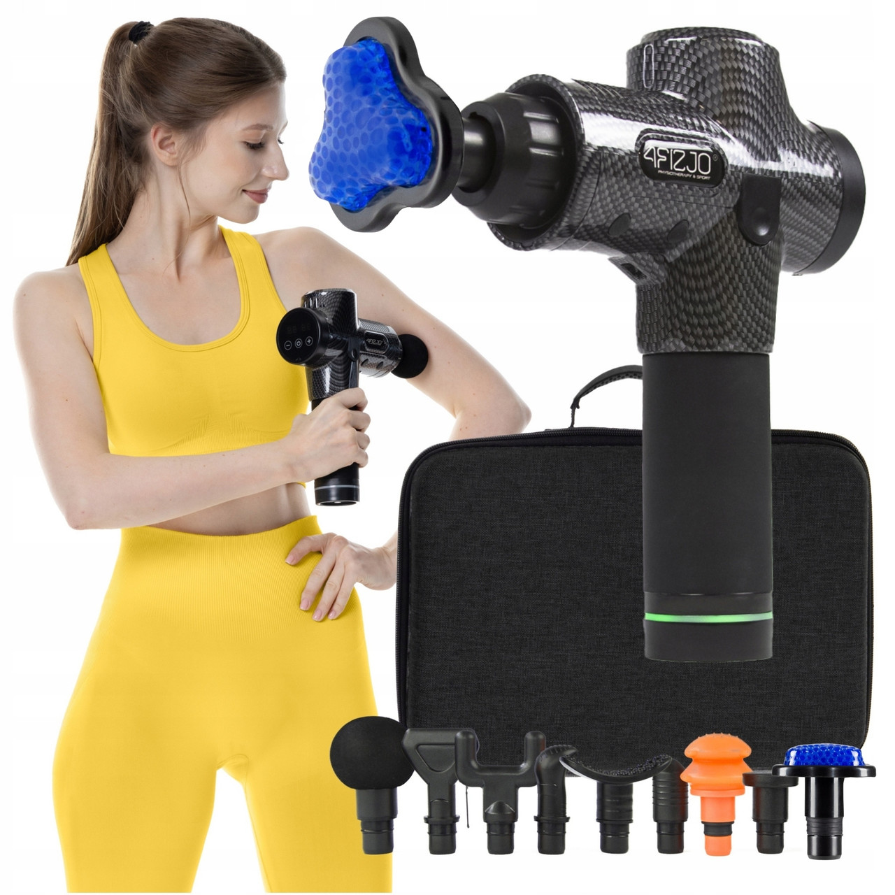 Ручний перкусійний масажер 4FIZJO Massage Gun Ultra Cool Edition 100 Вт масажний пістолет