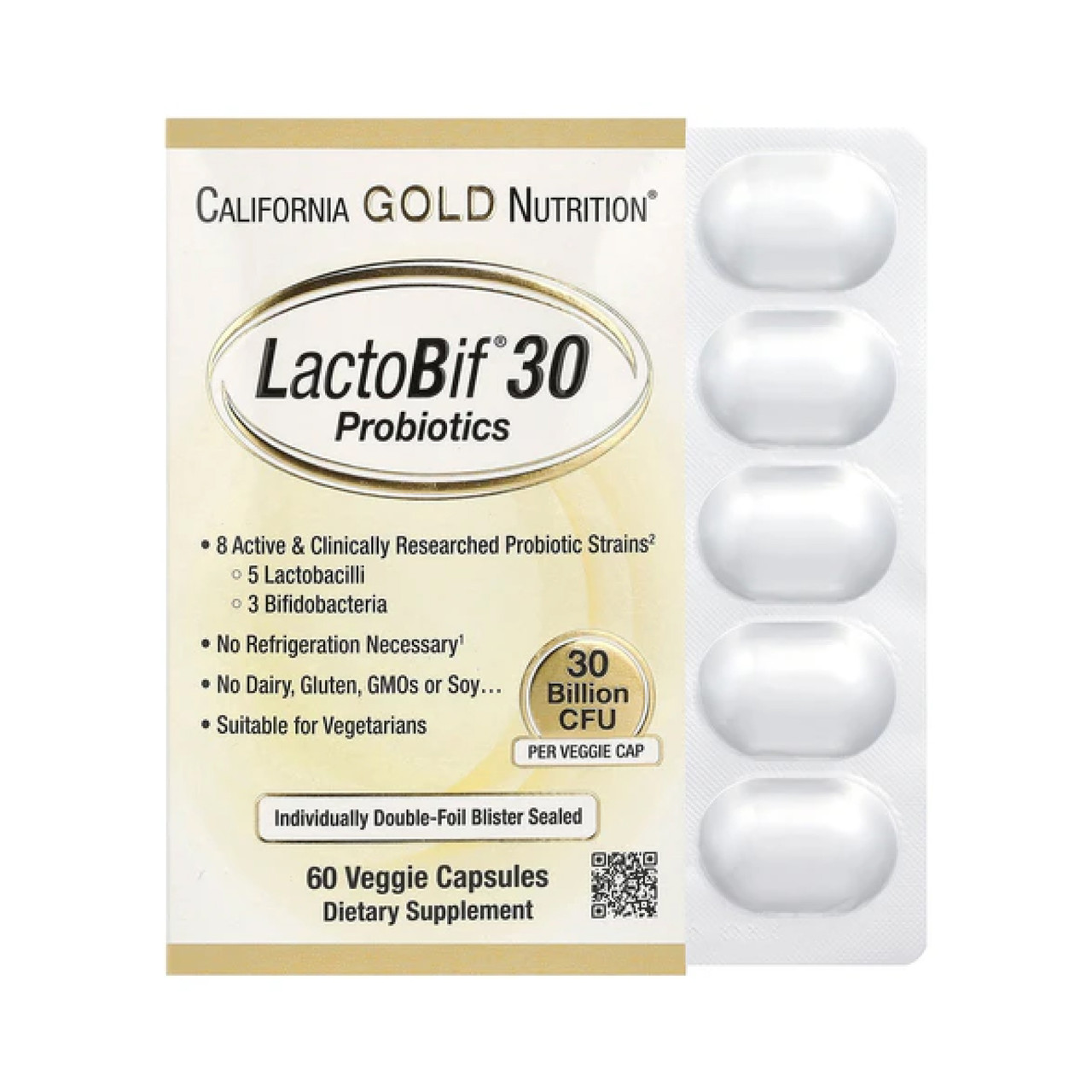LactoBif 30 Probiotics - 60 veg caps, фото 1