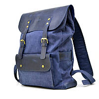 Рюкзак унисекс микс ткани канваc и кожи KKc-9001-4lx TARWA синий GG, код: 8345830