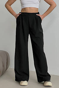 Штани жіночі розкльошені чорного кольору 179673P