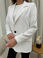Женский модный пиджак на подкладке белый
