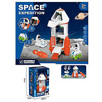 Игровой набор для детей космос 551-6 с космической ракетой, 2 фигурками, отвертками, 2 вида мини-транспорта