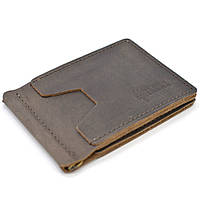 Кожаный зажим для денег ручной работы коричневый RCc-hold-001 TARWA GG, код: 7729160