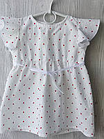 Детское платье батистовое белое для девочек 80-104