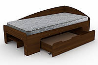 Односпальне ліжко з шухлядою Компаніт-90+1 горіх екко UD, код: 6541218