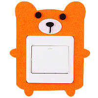 Декоративная накладка на выключатель Chilian RD900OB медведь Оранжевый PP, код: 7420260