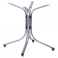 Підстілля, опора ніжки для столу хромовані, база одинарна Алія X Хром, сірий пластик під стільницю AMF