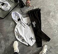 Чоловічий весняний спортивний костюм smiley модний комплект штани та худі