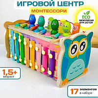 Ігровий центр 22657 4FUN Game Club Wood ксилофон магнітна гра стукалка шестерні