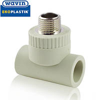 Wavin трійник з зовнішньою різьбою 20х1/2х20 НР