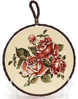 Подставка под горячую посуду Cream Rose Корейский Роза диаметр 16 см Bona DP41621 KP, код: 7429667
