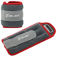Утяжелители-манжеты для рук и ног Zelart FI-5733-1 2x0,5кг Серый-красный