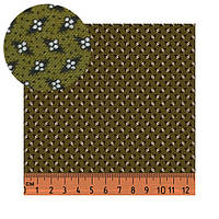 Американська бавовна для печворку з дрібним малюнком, 55*46 см зелені, бордові тони. Колекція Sampler. sampler-1