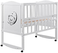 Кровать Babyroom Тедди T-01 фигурное быльце, откидной бок, колеса Белый (hub_x74q1c) KP, код: 6963899