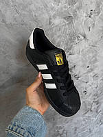 Adidas Adidas Superstar Black White Gold Logo 40 m sale