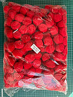 Помпоны нейлоновые " 4 см " ,красные 250 шт