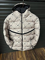 Пуховик бежевый мужская куртка спортивная зимняя N2 - beige BuyIT Пуховик бєжевий найк чоловіча куртка