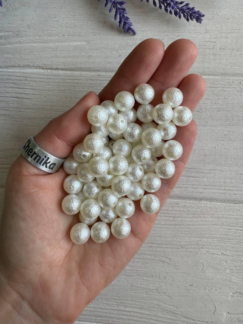 Намистини  "Перлинний Пилок  " кремові 10 мм 500 грам