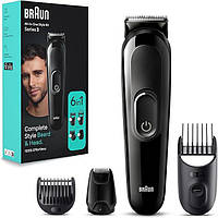 Тример 6 в 1 Braun Complete Style Beard & Head MGK3410 Series 3 для догляду за бородою і волоссям