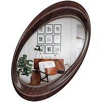 Зеркало настенное, овальное, деревянная рама, зеркало в ванную 99х76.7 см с натурального дерева