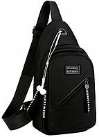 Молодежная сумка нагрудная слинг Fashion Instinct черная BuyIT Молодіжна сумка нагрудна слінг Fashion Instinct