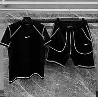 Мужской комплект на лето nike шорты и футболка черный оверсайз найк BuyIT Чоловічий комплект на літо nike